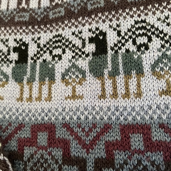 Custom warm wool knit purple llama crew neck sweater from Mexico large Aztec - Picture 2 of 3